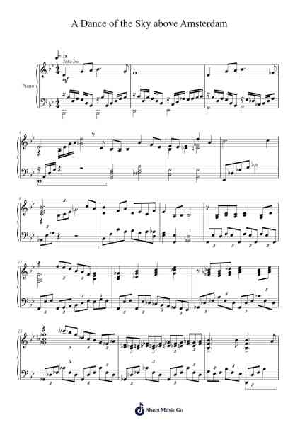 A Dance of the Sky above Amsterdam Sheet Music by Toursbur-Arr.Osworth Gosca