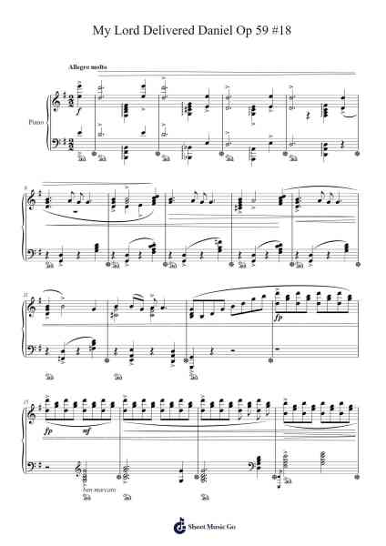 My Lord Delivered Daniel Op 59 #18 Sheet Music by Samuel Coleridge-Taylor-Arr.Corsay Parhys
