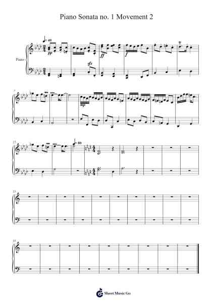 Piano Sonata no. 1 Movement 2 Sheet Music by Rachel S.-Arr.Olchel