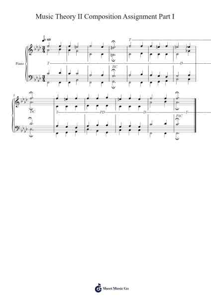 Music Theory II Composition Assignment Part I Sheet Music by Jonas Ventresca-Arr.Hebart Timron