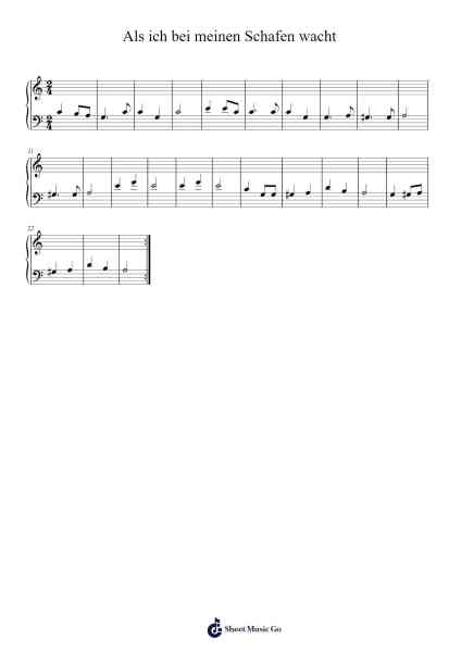Als ich bei meinen Schafen wacht Sheet Music by -Arr.Alruth