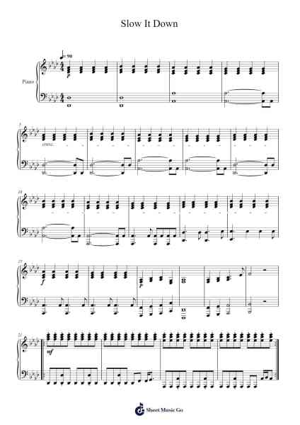 Slow It Down Sheet Music by Benson Boone-Arr.Leclair