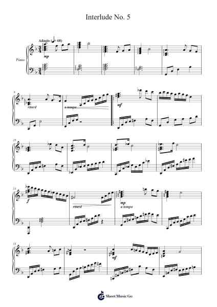 Interlude No. 5 Sheet Music by Ronald E. McVey-Arr.Mickkay