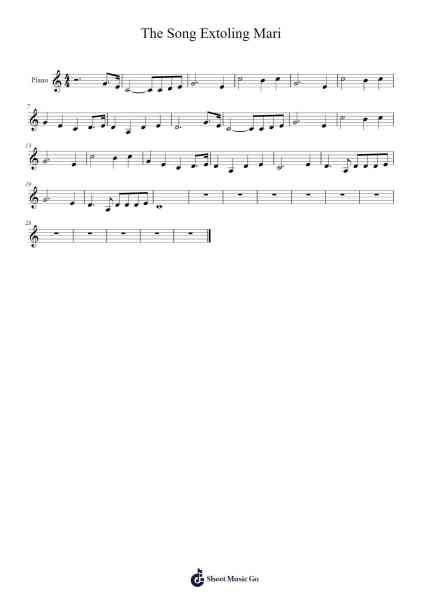The Song Extoling Mari Sheet Music by -Arr.Blajeames Yulewood