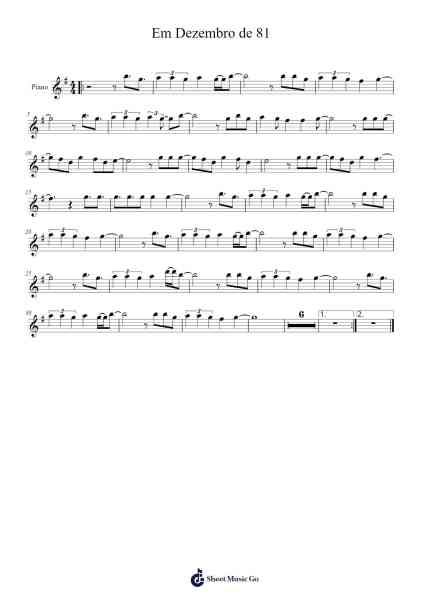 Em Dezembro de 81 Sheet Music by Flamengo-Arr.Babphy