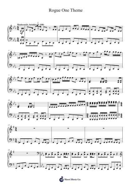 Rogue One Theme Sheet Music by Michael Giacchino-Arr.Molthel