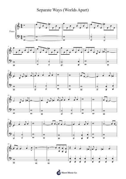 Separate Ways (Worlds Apart) Sheet Music by Journey-Arr.Jannuel Graceche