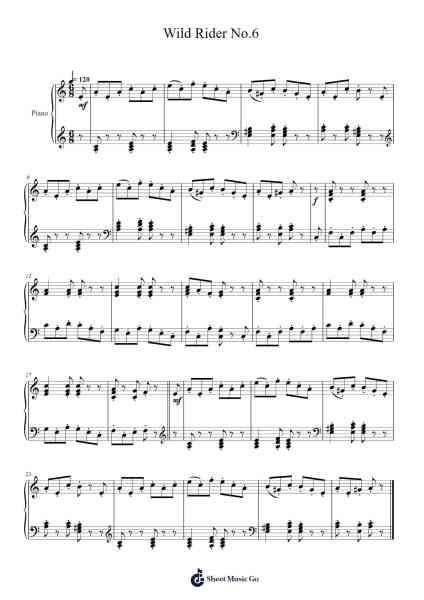 Wild Rider No.6 - Album for the Young Sheet Music by Robert Schumann-Arr.Sinrin Sibylnice