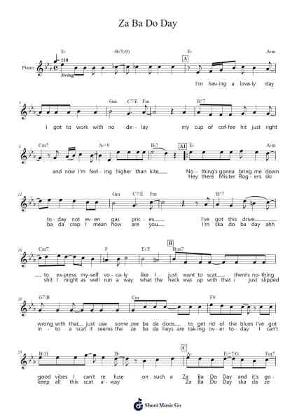 Za Ba Do Day Sheet Music by Devin M. B.-Arr.Colbard Ramsdick