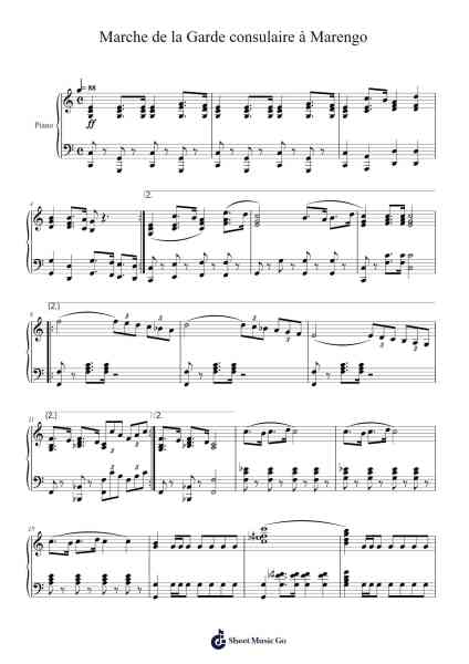 Marche de la Garde consulaire à Marengo Sheet Music by Anonymous-Arr.Mollries
