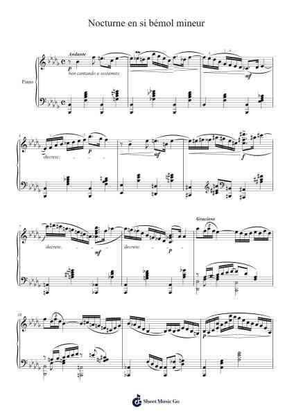 Nocturne en si bémol mineur Sheet Music by Ernest D'Agrèves-Arr.Simpnence