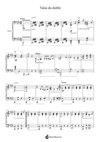 Valse du diable Sheet Music by Harvey Lam-Arr.Markxy