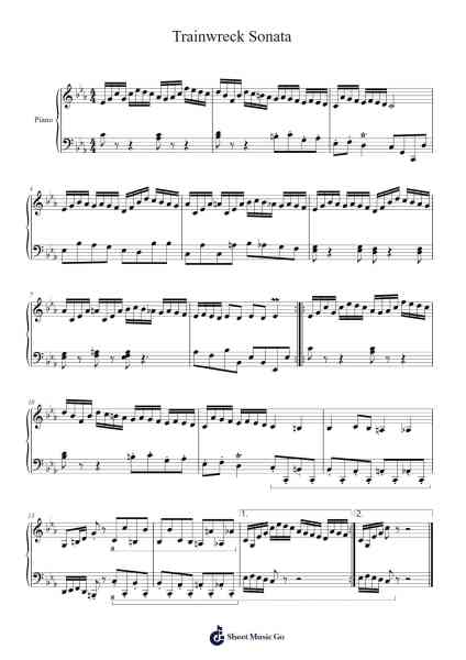 Trainwreck Sonata Sheet Music by Matthew Tokheim-Arr.Sherrah Birroll