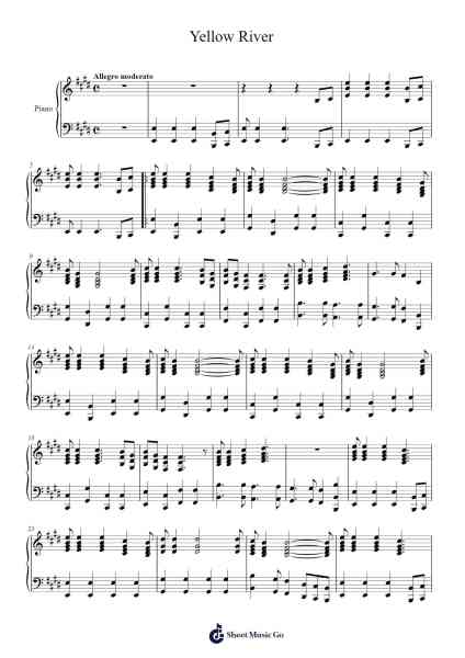 Yellow River Sheet Music by misterkeymist-Arr.Rontrine Ollyn