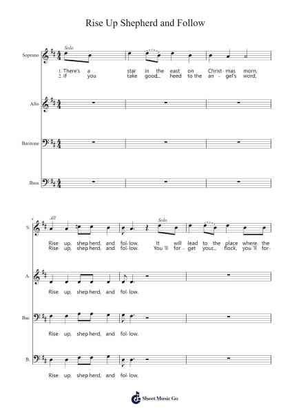 Rise Up Shepherd and Follow Sheet Music by Misc Christmas-Arr.Vingai Parryl