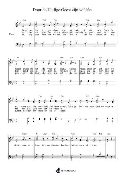 Door de Heilige Geest zijn wij één Sheet Music by -Arr.Ianjim