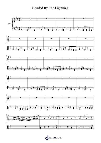 Blinded By The Lightning Sheet Music by -Arr.Bisay