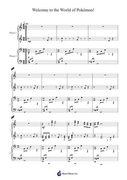 Welcome to the World of Pokémon! Sheet Music by Arata Iiyoshi/Hideki Sakamoto/Keisuke Ito/Ken-ichi Saito/Yoshihiro Maeda-Arr.Wershop Keyburns