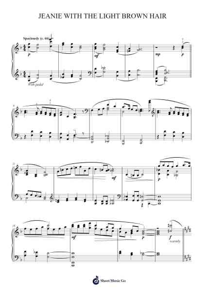 Jeanie with the Light Brown Hair Sheet Music by Stephen Foster-Arr.Reedthey Zeway