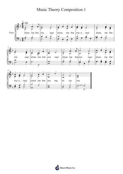 Music Theory Composition 1 Sheet Music by Matthew Vu-Arr.Woolgreen