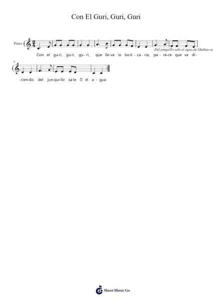 Con El Guri, Guri, Guri Sheet Music by Canciones Populares-Arr.Westier Haylay