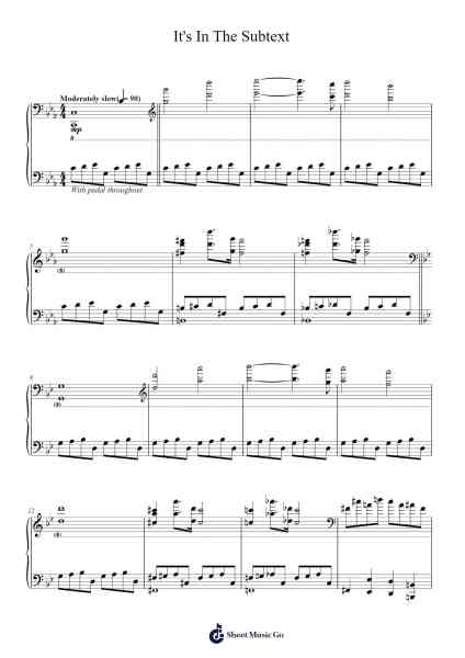 It's In The Subtext Sheet Music by James Newton Howard-Arr.Freetein