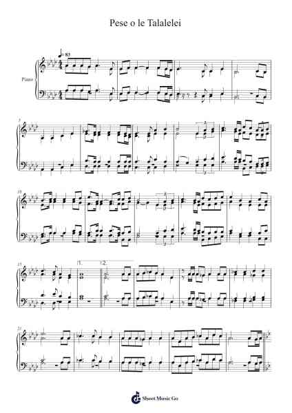 Pese o le Talalelei Sheet Music by Dildrew-Arr.Judmons Bairdchel