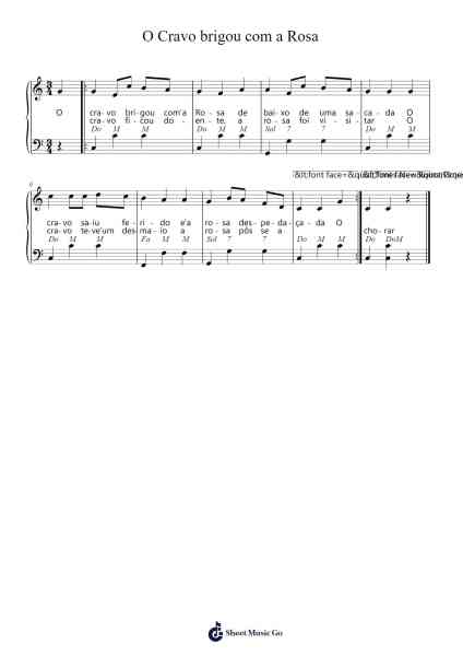 O Cravo brigou com a Rosa Sheet Music by -Arr.Tofrances