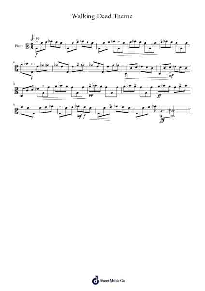 Walking Dead Theme Sheet Music by Shirnoah Joytim-Arr.Griries