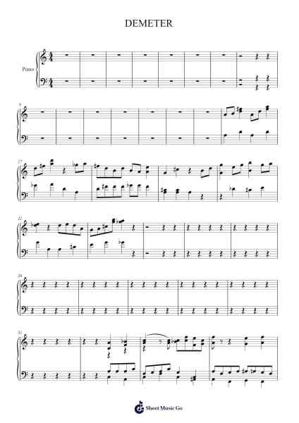 DEMETER Sheet Music by Karlos Agudo-Arr.Arkirk Janeien
