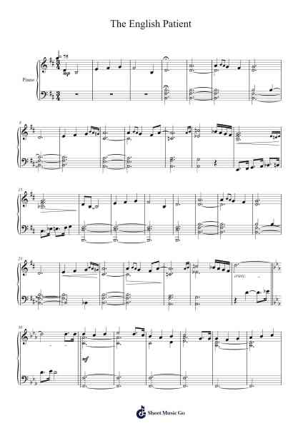 The English Patient Sheet Music by Gabriel Yared-Arr.Campbriel