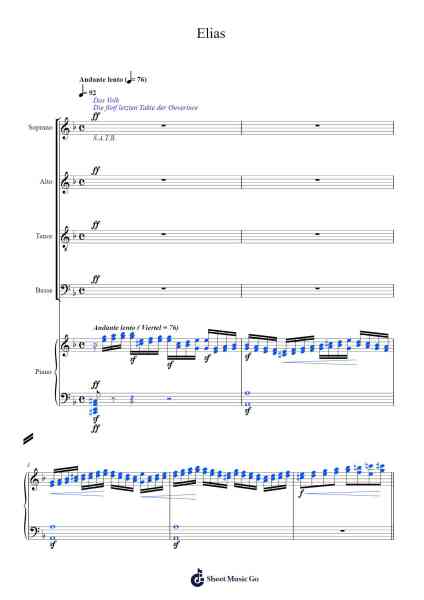 Elias Sheet Music by Felix Mendelssohn Bartholdy-Arr.Edlup Denlouie