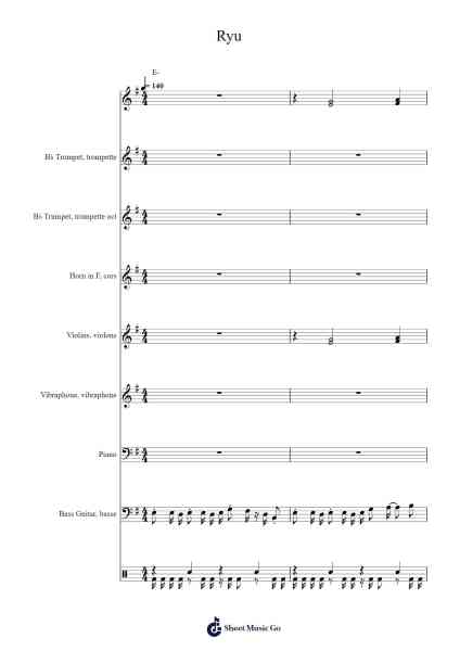 Ryu Sheet Music by Yoko Shimomura-Arr.Eveken Dougloyd