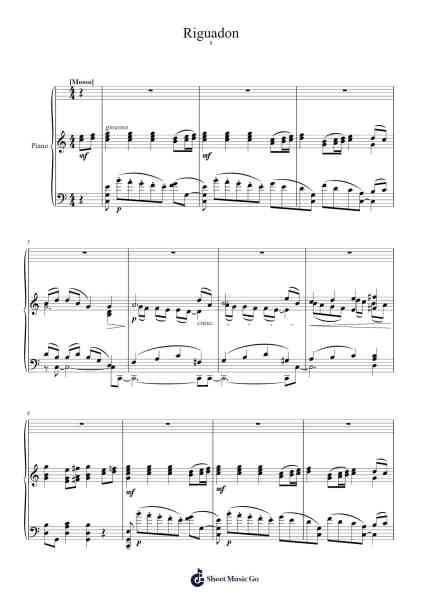 11 Etudes in the Form of Old Dances, Op. 19: 8. Rigaudon in C Major 乐谱由 Viktor Kosenko - 编曲 Glosper