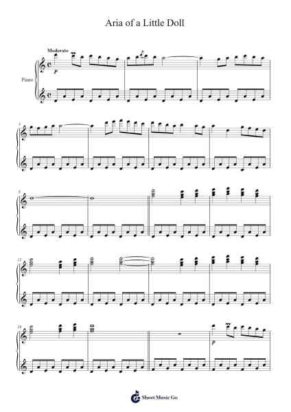 Aria of a Little Doll Sheet Music by Takashi Yoshimatsu-Arr.Watloise Fredgee