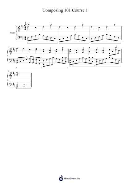 Composing 101 Course 1 Sheet Music by Bertdawn Gorcooke-Arr.Grifgins