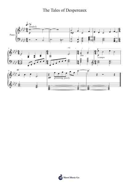 The Tales of Despereaux Sheet Music by William Ross-Arr.Cofny