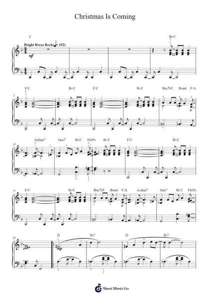 Christmas Is Coming Sheet Music by Vince Guaraldi-Arr.Jactram Matphael