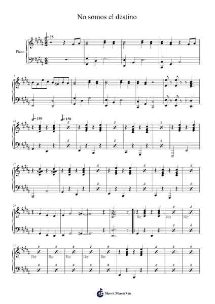 No somos el destino Sheet Music by matiromerobeh-Arr.Browneclaude Petmond