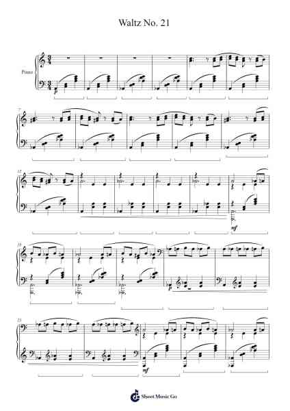 Waltz No. 21 Sheet Music by Kathume-Arr.Blajeames Yulewood