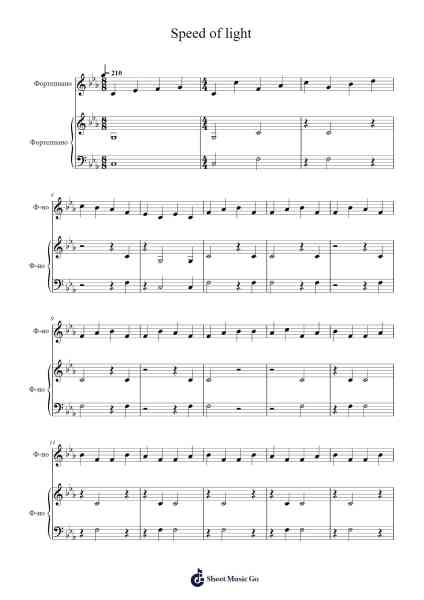 Speed of light Musica per pianoforte di tstsilinyoutu - Arr.Hobryce Cookeniei