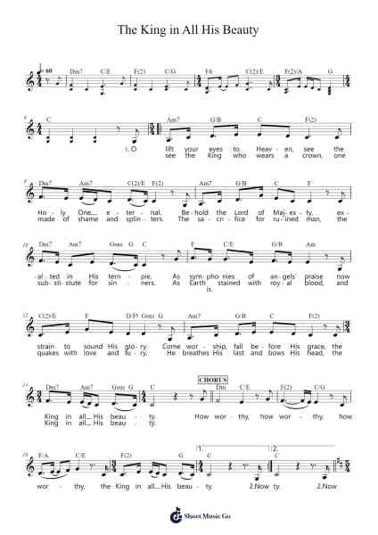 The King in All His Beauty Sheet Music by Matt Boswell/Matt Papa-Arr.Brumaud