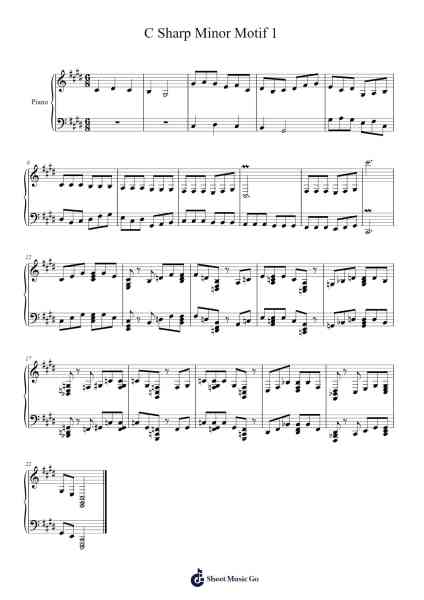 C Sharp Minor Motif 1 Sheet Music by Natalie Gilbert-Arr.Verbald Jackpound