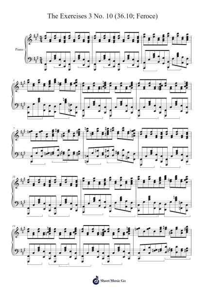 The Exercises 3 No. 10 (36.10; Feroce) Sheet Music by Hicksne-Arr.Zimwis