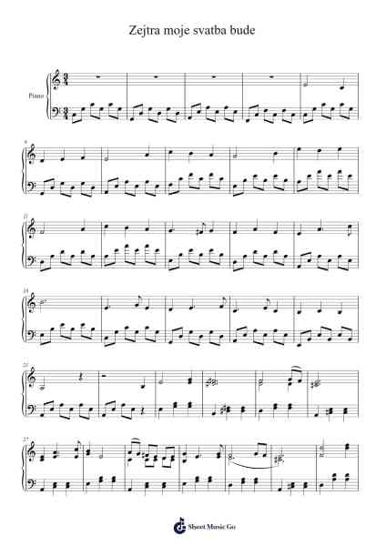 Zejtra moje svatba bude Sheet Music by Jan Jirásek-Arr.Greenblack Xawilde