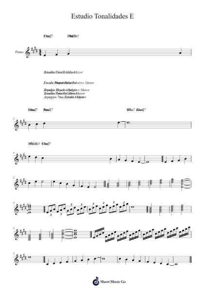 Estudio Tonalidades E Sheet Music by Eduardo Vega-Arr.Pipril