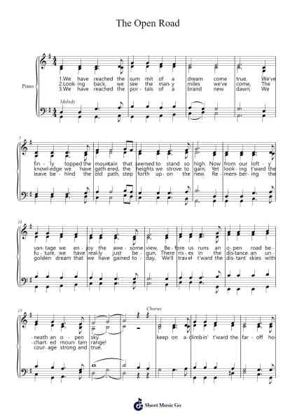 The Open Road Sheet Music by Michael Peachey-Arr.Sonfy Strasie