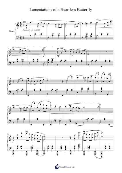 Lamentations of a Heartless Butterfly Sheet Music by Matthew Kennedy-Arr.Scottcy Bachfinn
