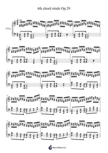 4th chord etude Op.29 Sheet Music by Joey Yang-Arr.Glacarr
