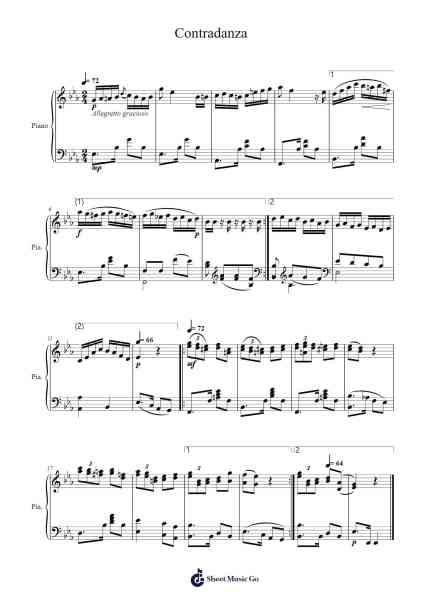 Contradanza 樂譜由 Manuel Saumell - 編曲 Otnold